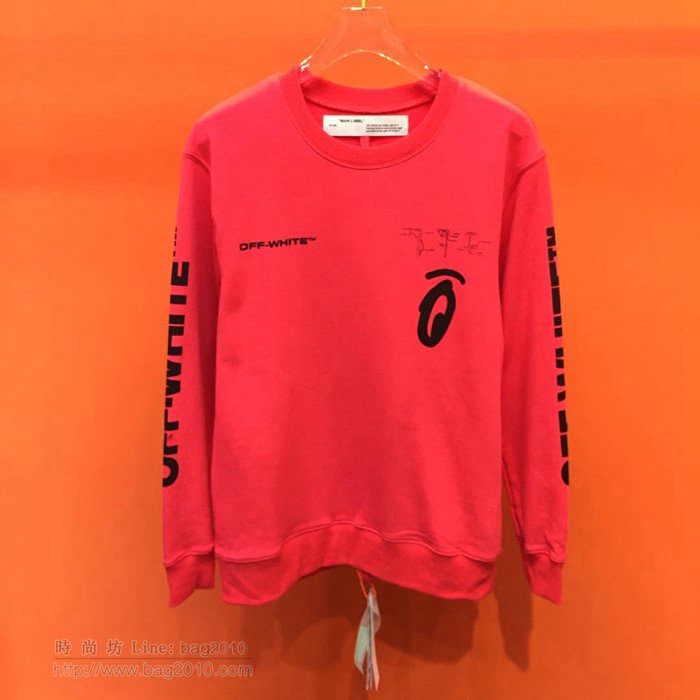 OffWhite男裝 19-20FW新款 最高品質 off圓領衛衣 off紅色套頭男衛衣 男士秋季新款單品  tzy2234